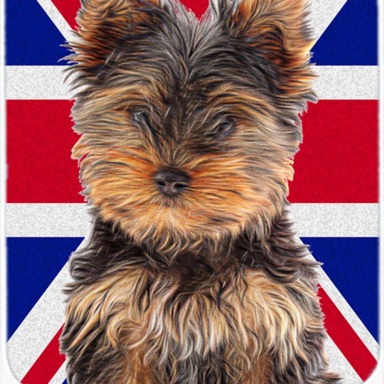 Yorkie Puppy / Yorkshire Terrier with English Union Jack British Flag Mouse Pad, Hot Pad or Trivet KJ1167MP