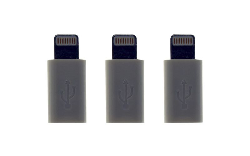 Lightning USB Tip Adpt 3PC Wht