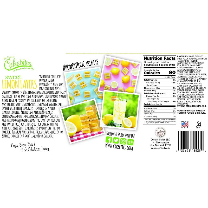 Cakebites Sweet Lemon Layers - 8oz/4ct