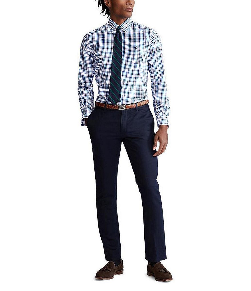 Polo Ralph Lauren Big & Tall Plaid Twill Performance Stretch Long-Sleeve Woven Shirt