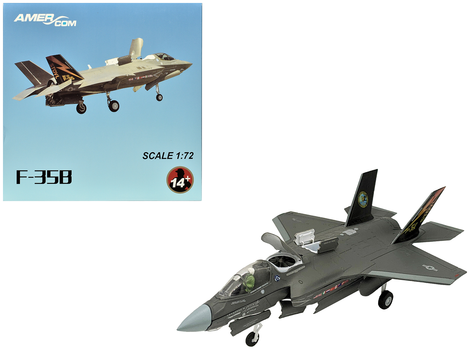 Lockheed Martin F-35B Lightning II Aircraft "VMFA-225 Vikings Yuma Marine Corps Air Station" (2023) United States Marine Corps "Air Power Series" 1/72 Diecast Model by Hobby Master