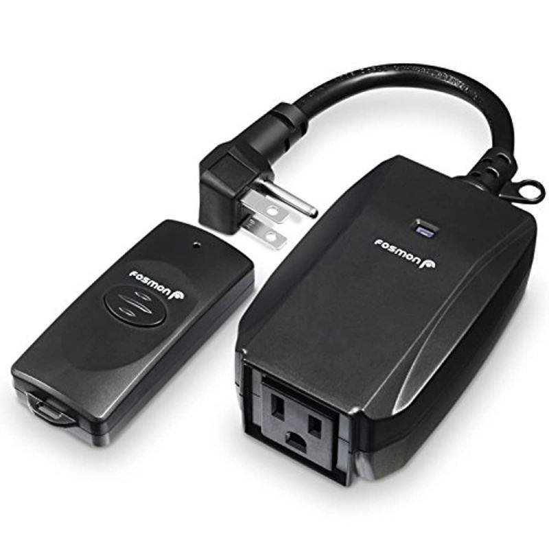 Fosmon C-10683 Wireless Remote Control Outdoor Electrical Outlet Switch Weatherproof Heavy Duty 3-Prong Plug-in ETL Listed (Battery Included), 1 PACK