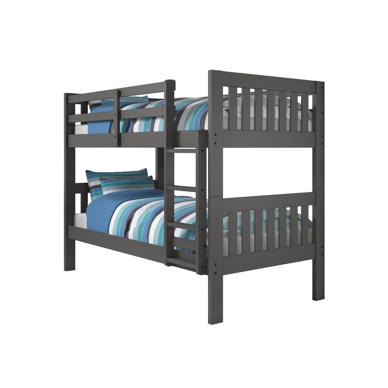 Twin/Twin Mission Bunk Bed Dark Gray - Donco Kids
