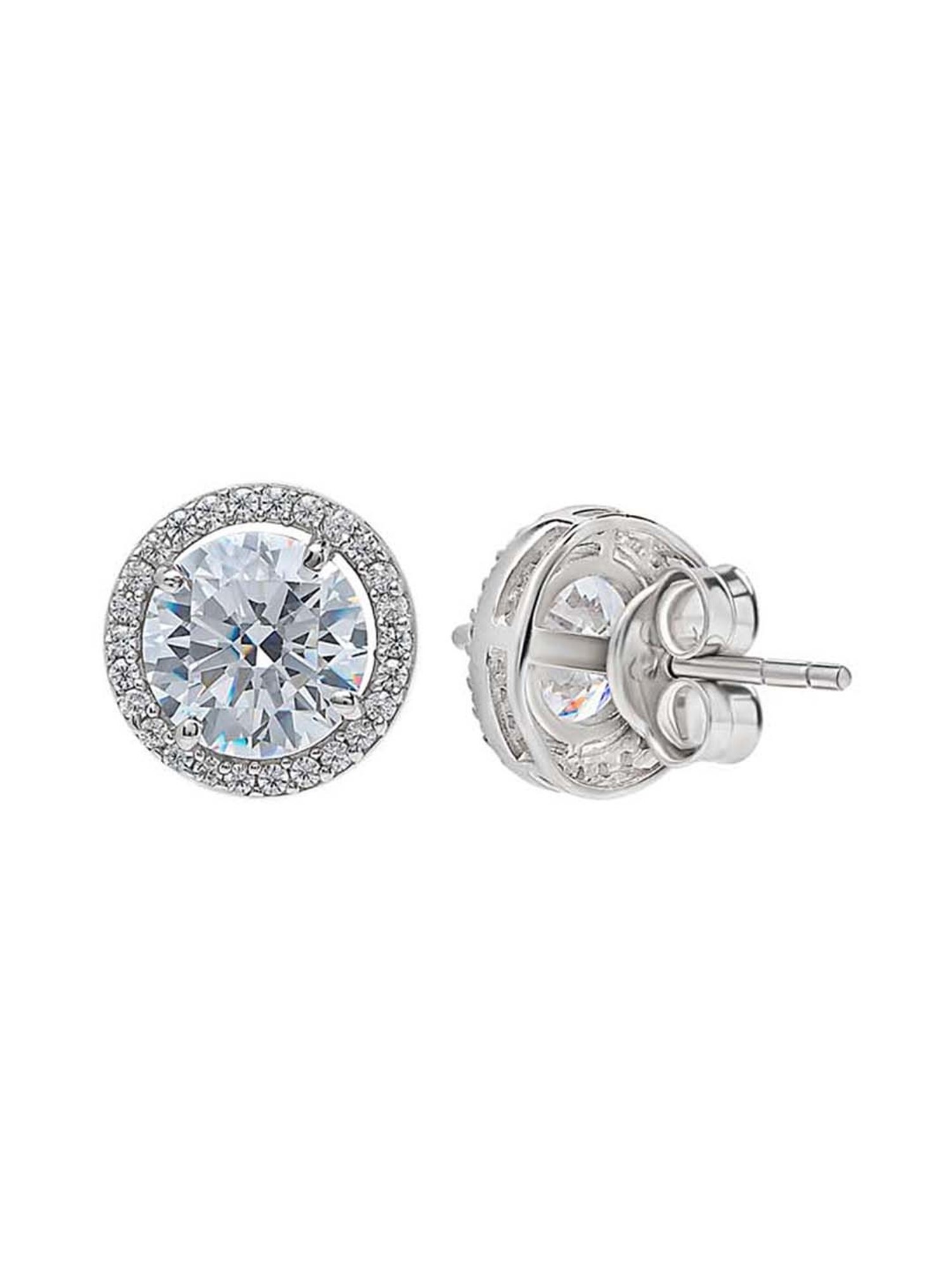 Silberry 925 Sterling Silver Classic Kiara 6mm Round Stud Earrings for Women