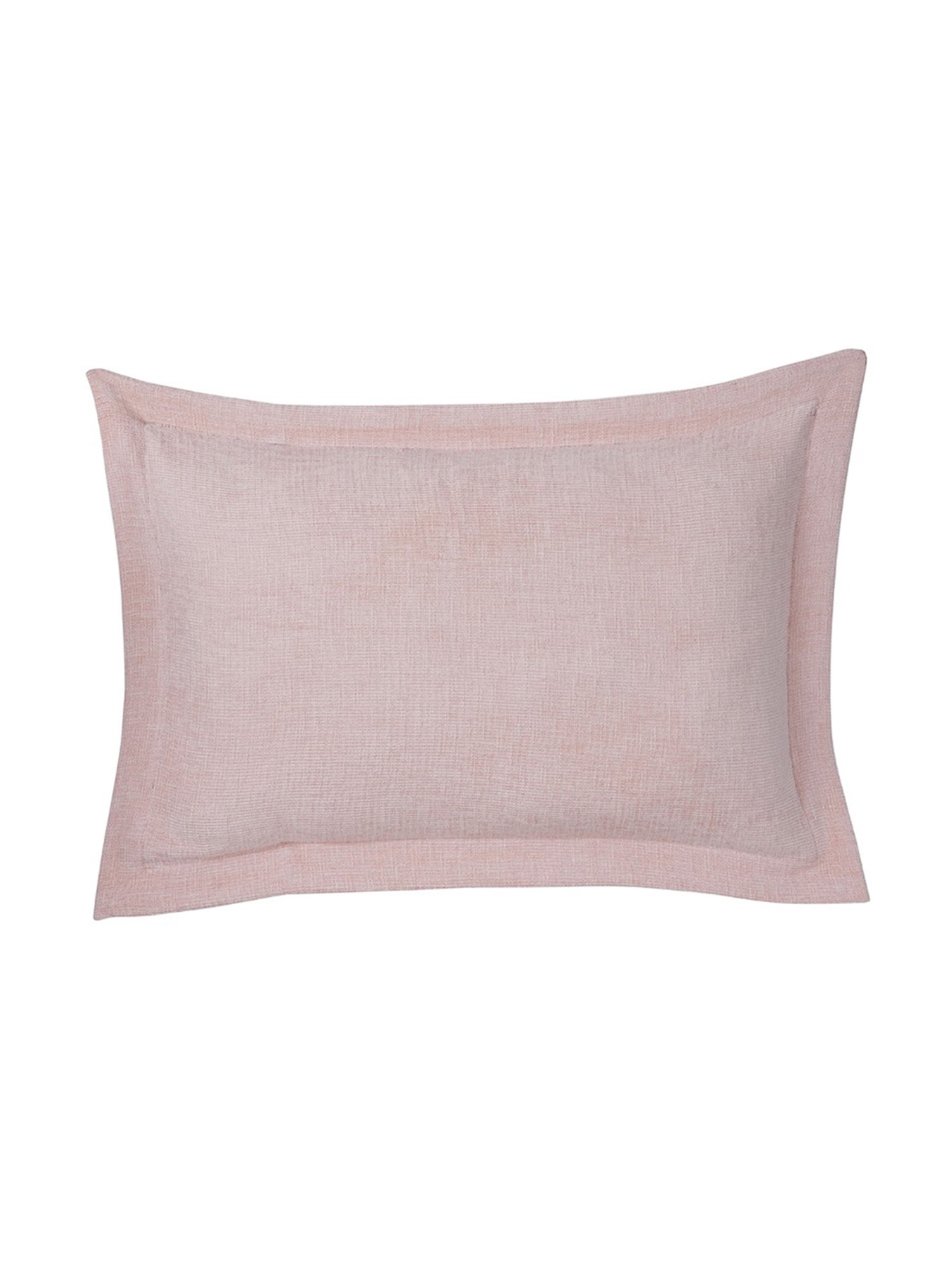 Maspar Woven Peach Cotton Blend Standard Size Pillow Sham - Set of 2