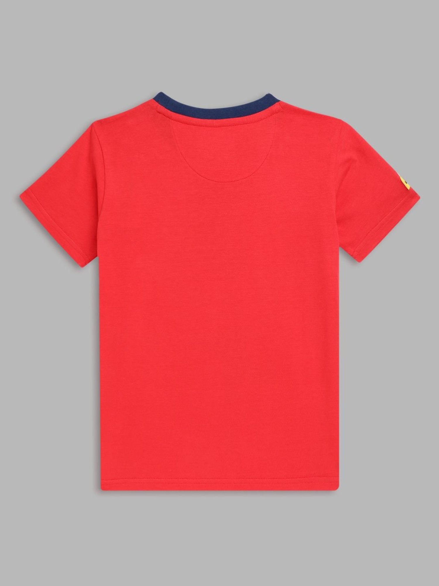 Blue Giraffe Kids Red Cotton Printed T-Shirt