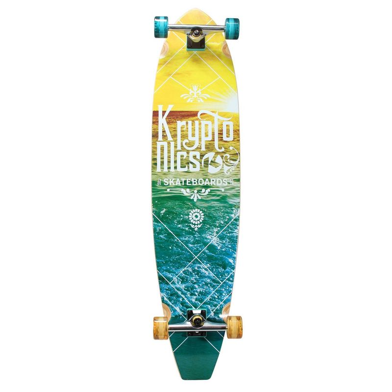 Kryptonics 44" Blocktail Gradient Shores Long Board - Vintage Yellow