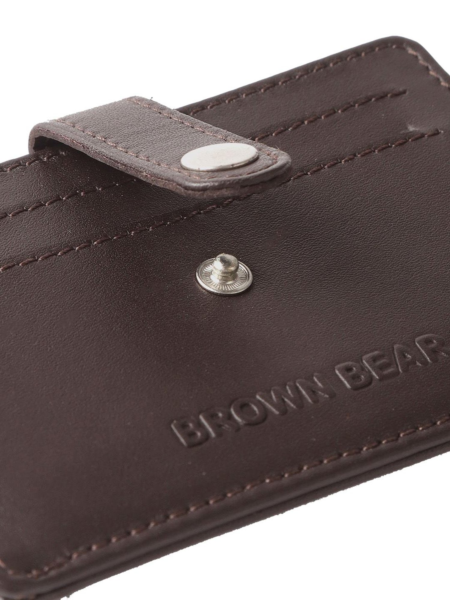 Brown Bear Brown Casual Leather Rfid Card Holder for Men