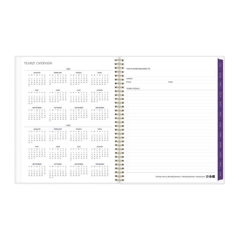 2021-22 Academic Planner 8.5" x 11" Flexible Plastic Cover Weekly/Monthly Wirebound Alcohol Ink Purple - May Designs