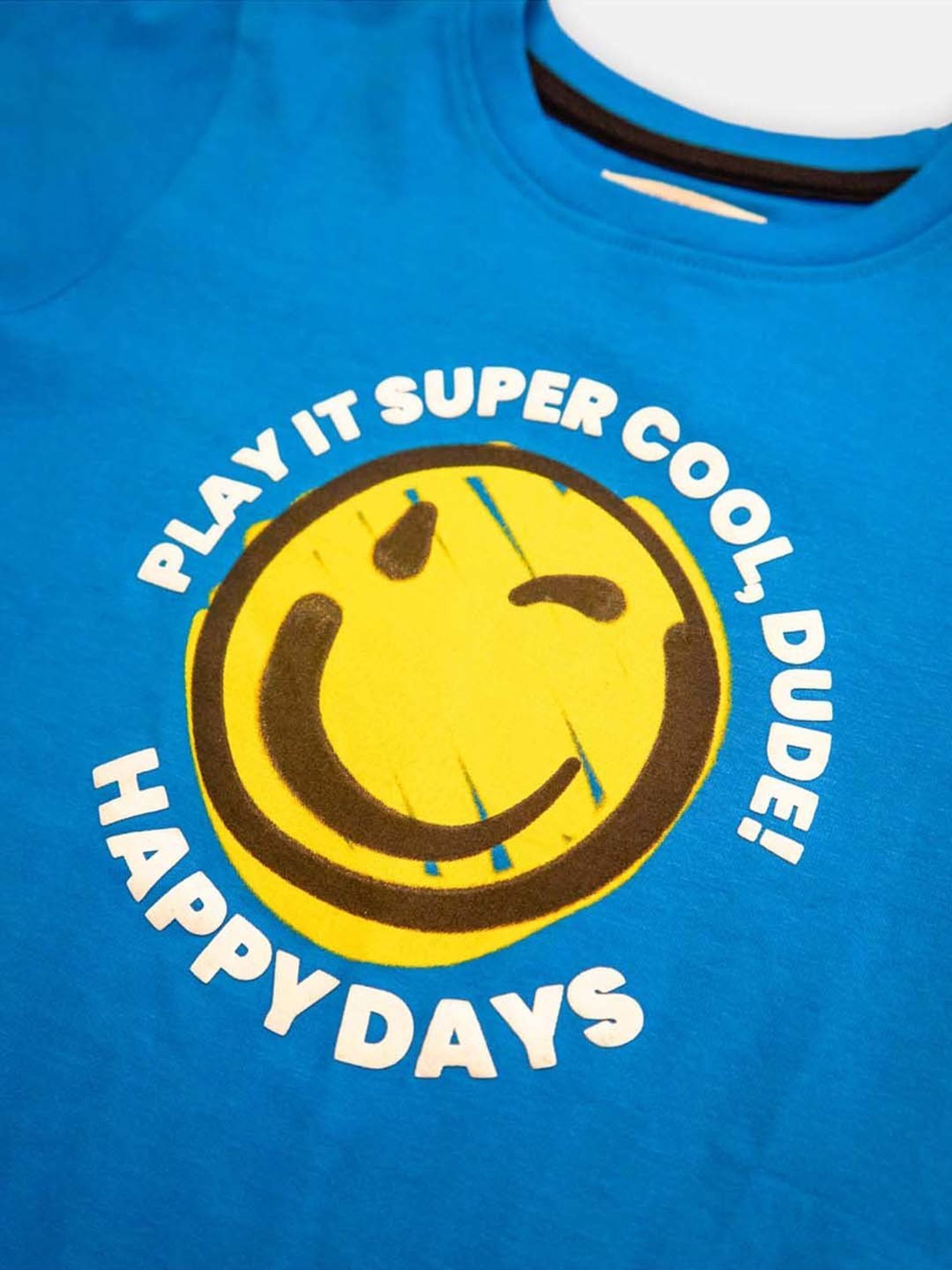 Angel & Rocket Kids Blue Cotton Printed T-Shirt