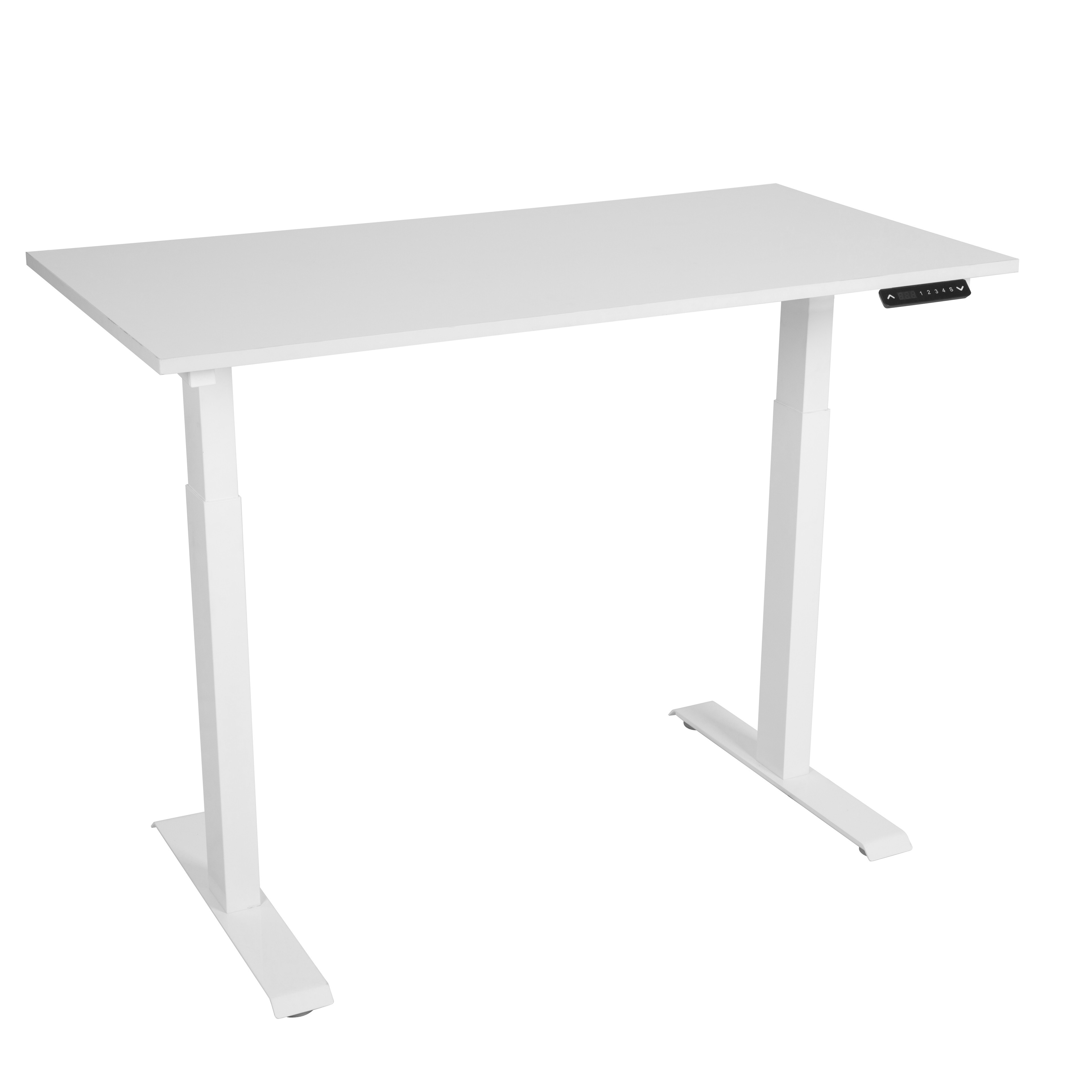Electric Gaming Computer Desk Home Office Desk Height Adjustable Standing Desk With Dual German OKIN Motor White 47.2"Lx23.6"Wx28.3''-48''H