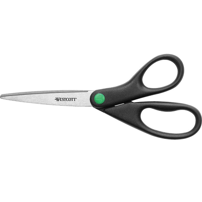 Westcott KleenEarth Recycled Stainless Steel Scissors 8" Straight Black 41418