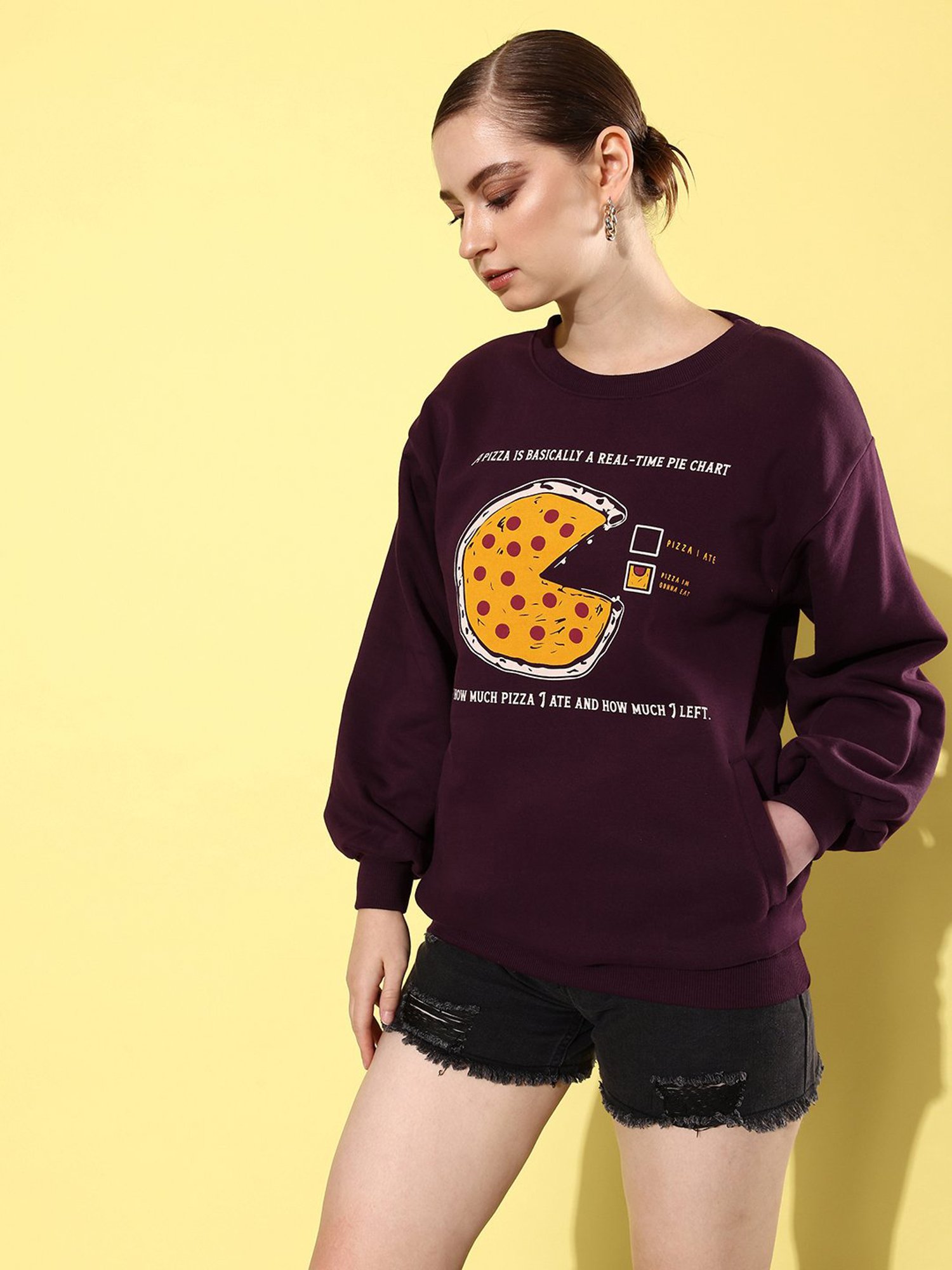 Difference of Opinion Wine Fleece Graphic Print Oversized Sweatshirt