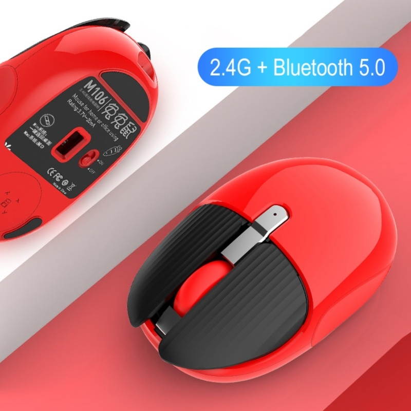 Rechargeable Wireless Bluetooth 2.4GHz Mute Mouse Home Office Computer Supply