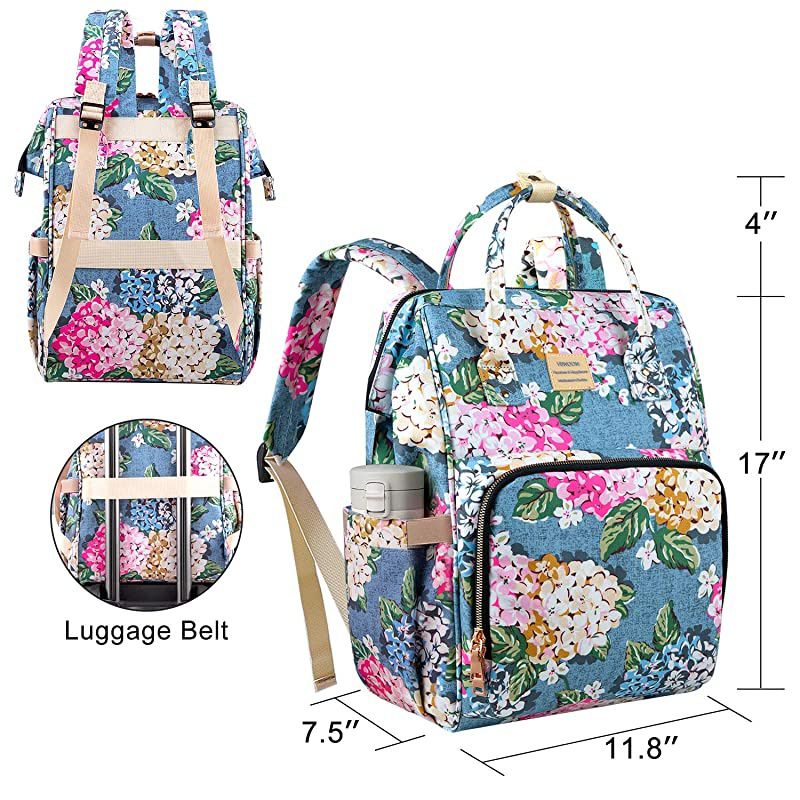Backpack156 Inch Stylish College School Backpack with USB Charging PortWater Resistant Casual Daypack Backpack for WomenGirlsBusinessTravel Flower2