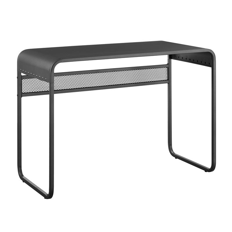 Urban Industrial Metal Curved Top Writing Desk Gray - Saracina Home