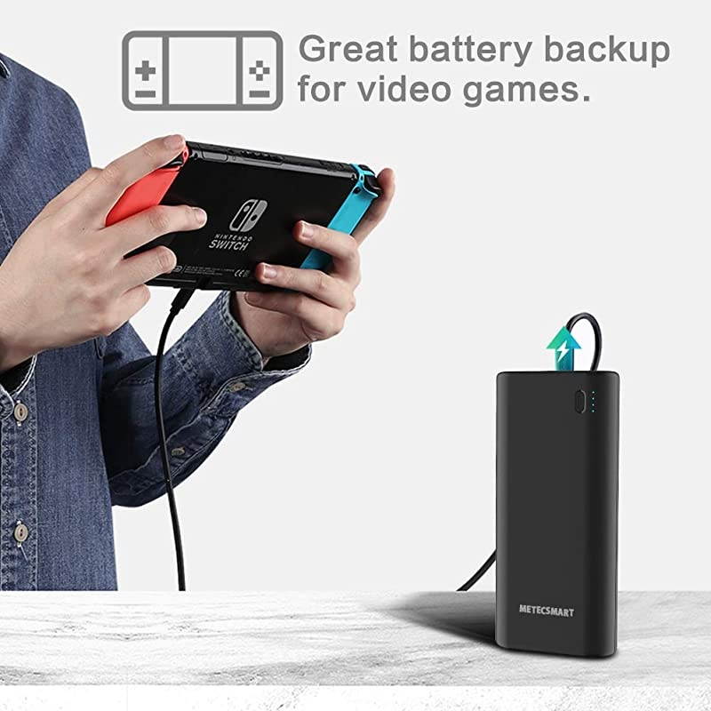 Fast Portable Charger, Quick Charge 3.0 Cell Phone Power Bank 20000mAh USB External Backup Travel Blackweb Mobile Rechargeable Battery Pack Compatible with iPhone 11 Pro Max Samsung Android