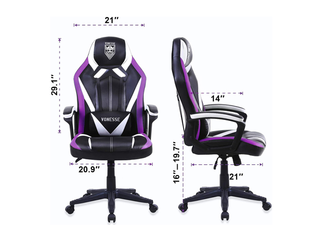Vonesse Green Gaming Chair, Gaming Desk Chair for Teens, Computer Chair with Massage, High Back Home Office Desk Chairs, Big and Tall Gamer Chair, Computer Desk Chair, Game Chair for Kids (Green)