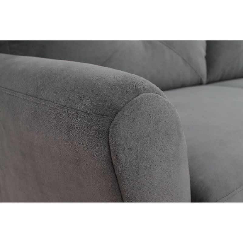 Henry 3 Seat Sectional Sofa with Rolled Arms Dark Gray - Lifestyle Solutions