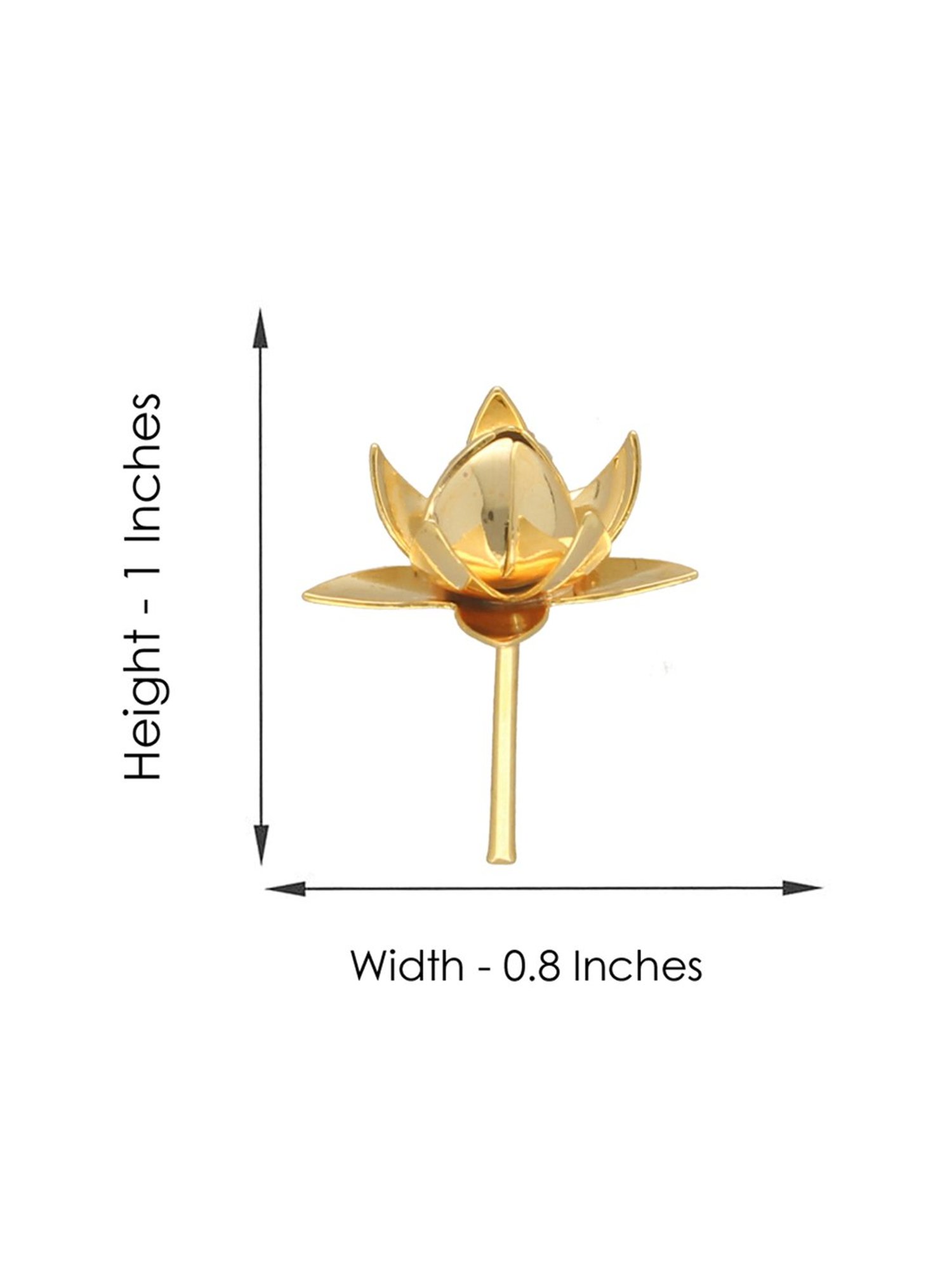 Sri Jagdamba Pearls Golden 0.8 Silver Lotus Pooja Flower - 2.3 gm