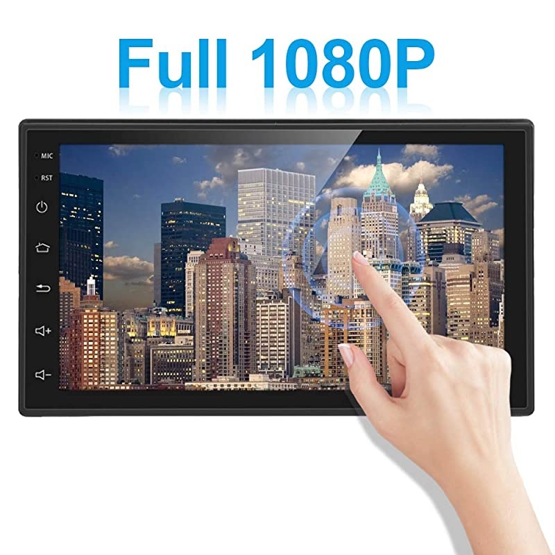 Double Din Car Radio GPS Navigation Android Car Stereo 7 Inch HD Touch Screen Car MP5 Player Dual USB AUX in Support Bluetooth WiFi GPS FM Radio AndroidiOS Mirror Link with Rear Camera