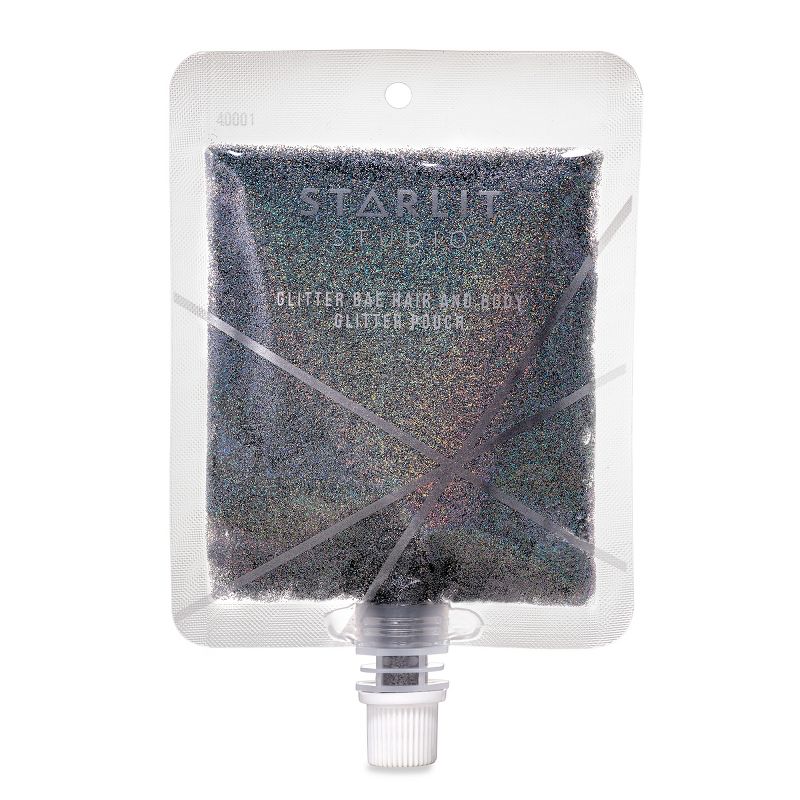 Starlit Studio Glitter Bae Hair and Body Glitter Pouch Silver - 2.60oz