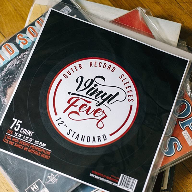 75 Pack)  High-Density 3 Mil Outer Record Sleeves for Storage of Standard 12&rdquo; LP Records and Albums - Crystal Clear Polypropylene LP Covers