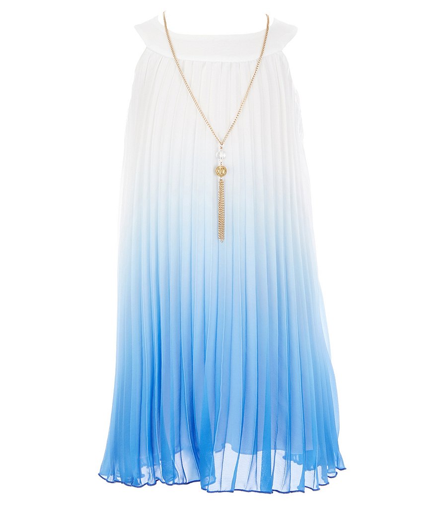 Rare Editions Little Girls 4-6X Ombre Chiffon Pleated Trapeze Dress