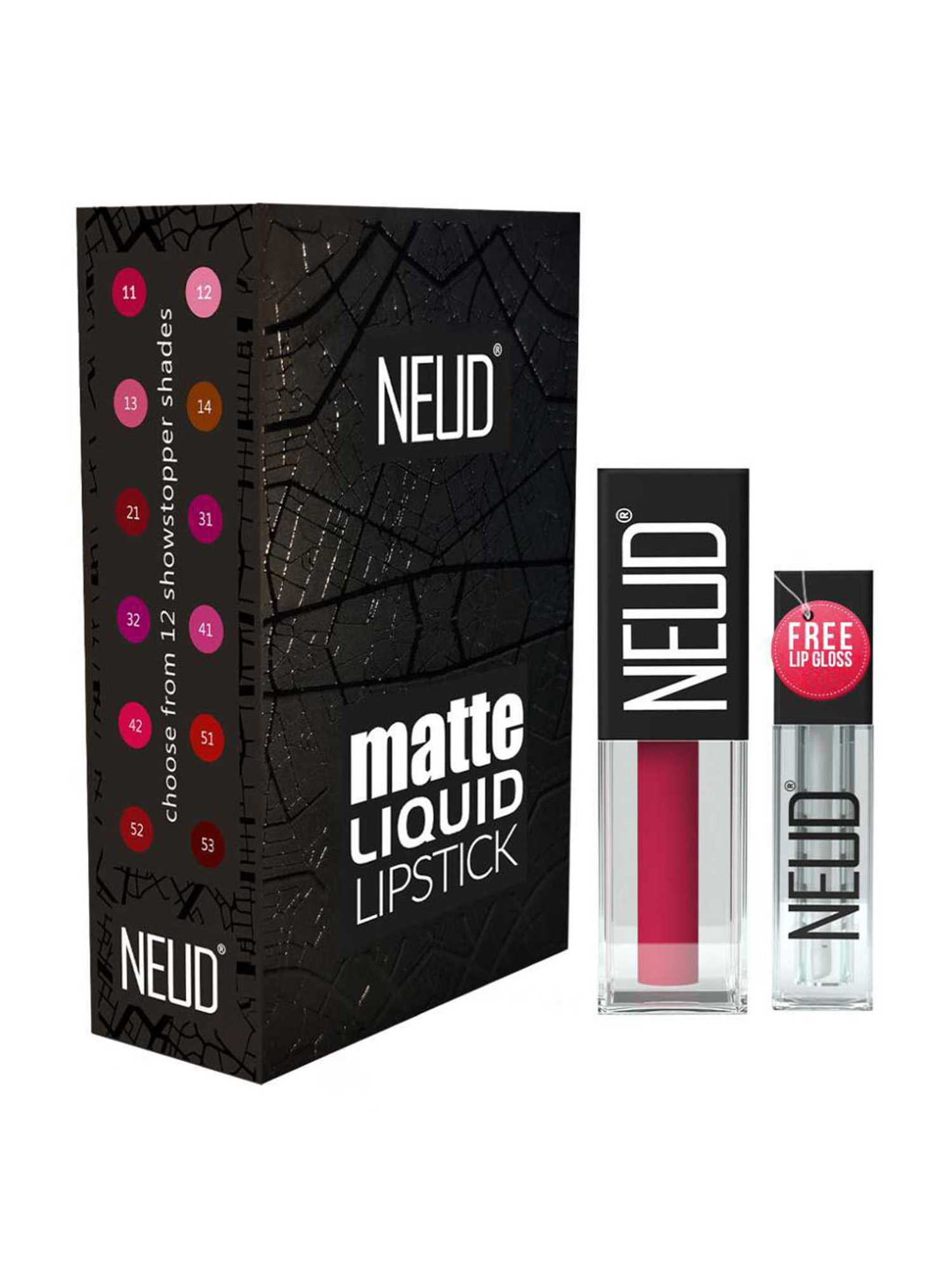 Neud Matte Liquid Lipstick Combo Boss Lady & Hottie Crush with Two Lip Gloss Free
