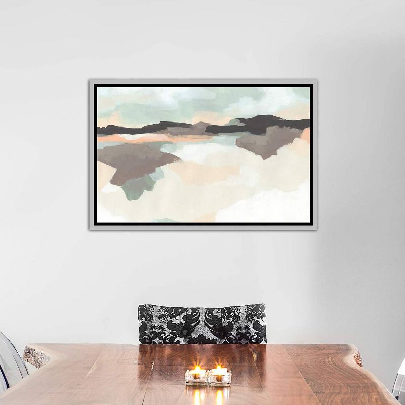 40" x 26" Dreaming Fields by June Erica Vess Framed Canvas Print Silver - iCanvas