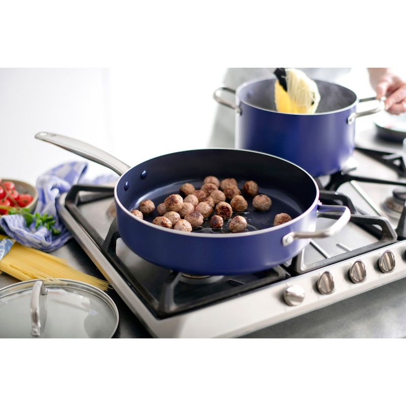 Blue Diamond 10pc Cookware Set Blue