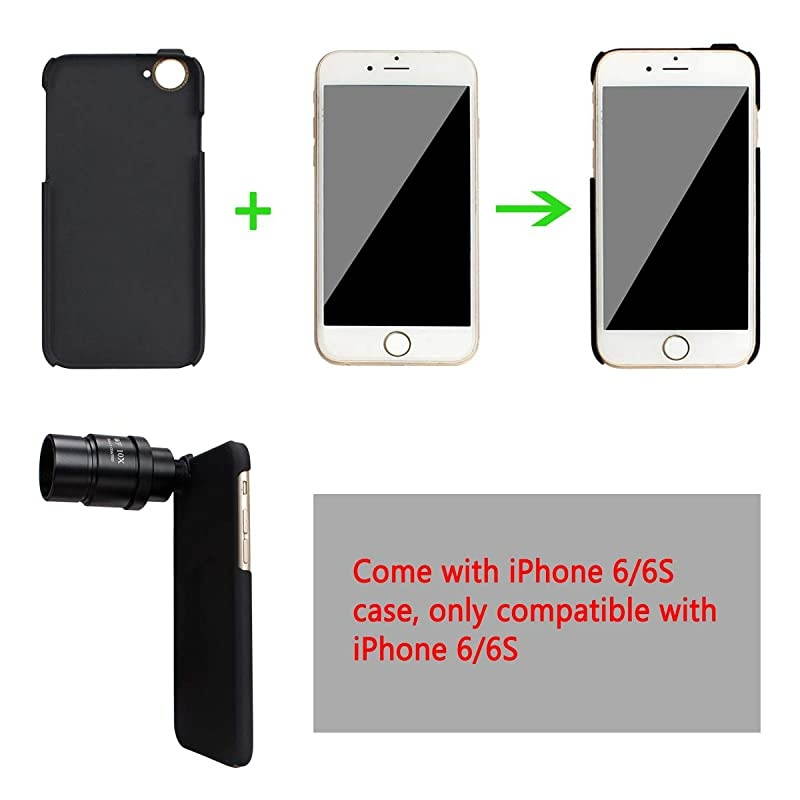 Lens Adapter with WF10X Eyepiece for Eyepiece Tube 30mm, Smartphone Camera Adaptor for iPhone 6/6S