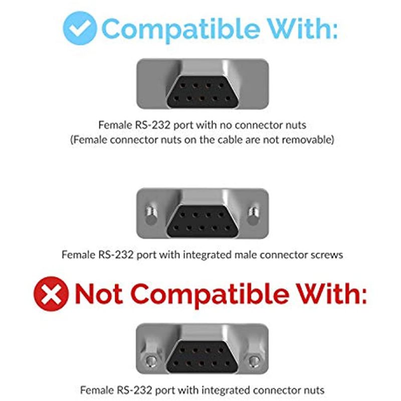 Com Port Ribbon Serial Cable Connector 9 Pin Female to RS232 Serial DB9 Pin Bracket with Cable Motherboard RS232 DB9 Pin
