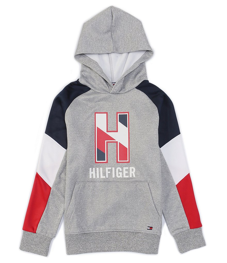 Guess Big Boys 8-16 Long-Sleeve Guess Logo Color-Block Fleece Pull-Over Hoodie