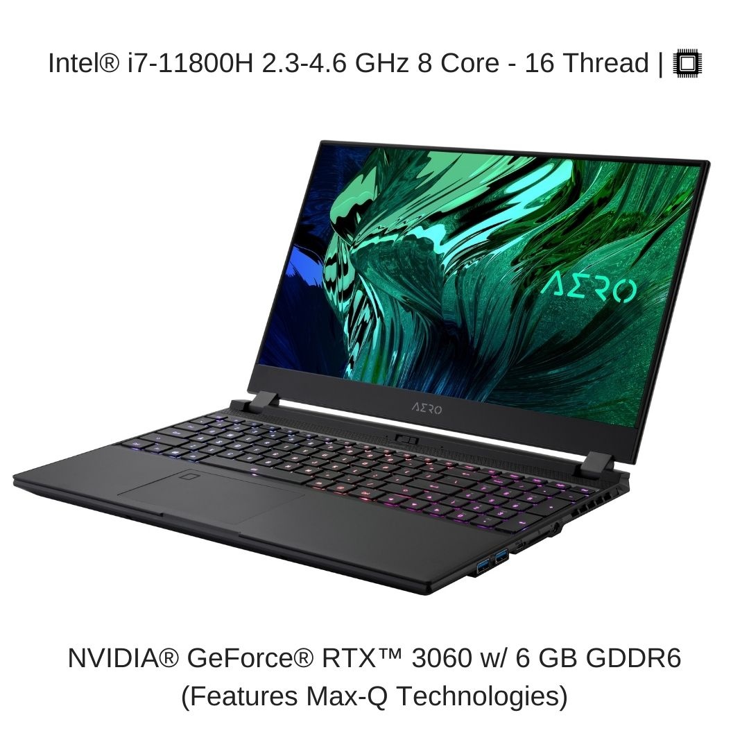 [2021] HIDevolution Gigabyte AERO 15 OLED KD-72US623SP 15.6" UHD AMOLED, 2.3 GHz i7-11800H, RTX 3060, 32 GB 3200MHz RAM, 1 TB PCIe SSD