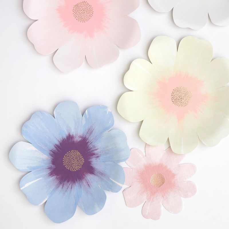 Meri Meri - Flower Garden Party Supplies Collection (Plate, Napkin, Cup) - Set of 8