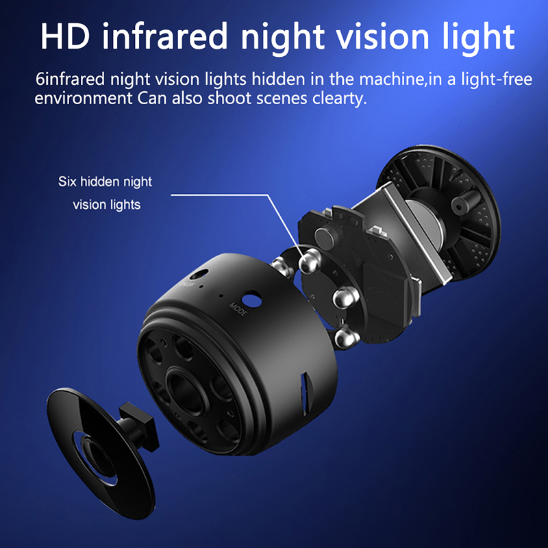 A9 Home Security Camera, Wifi Mini Hidden Camera with Motion Detection Night Vision, HD 1080P, Built-in Battery