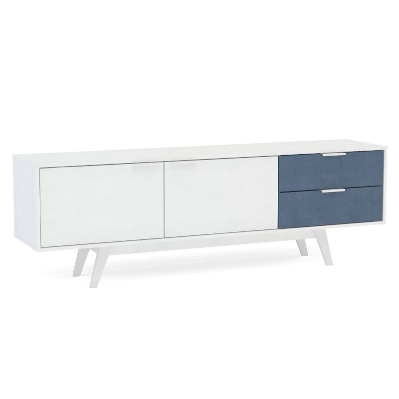 70" Fairfield TV Stand White/Navy - Chique