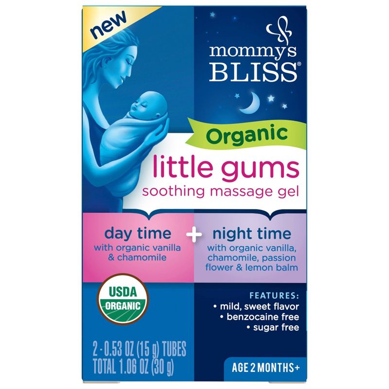 Mommy's Bliss Organic Little Gums Soothing Massage Gel Day & Night Combo - 2ct/0.53oz Each