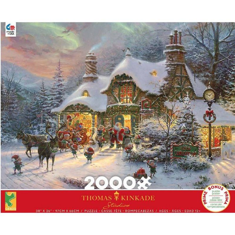 Ceaco Thomas Kindade: Santa's Night Before Christmas Jigsaw Puzzle - 2000pc