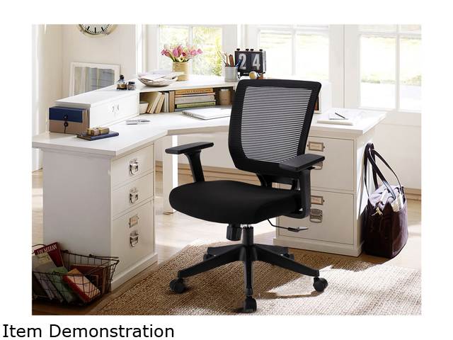 Qwork Ergonomic Mesh Task Chair Adjustable Height & Tilt for Comfort, Thick, Compact Seat Cushion, Smooth-Glide Wheels Office Chair