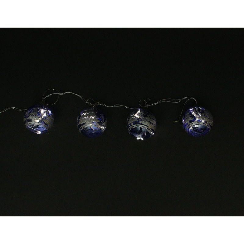Penn 4pc Glass Ball LED Lighted Christmas Ornament Set 3.25" - Blue