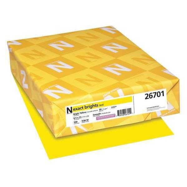 NEENAH PAPER Exact Brights Paper 8 1/2 x 11 Bright Yellow 50lb 500 Sheets 26701