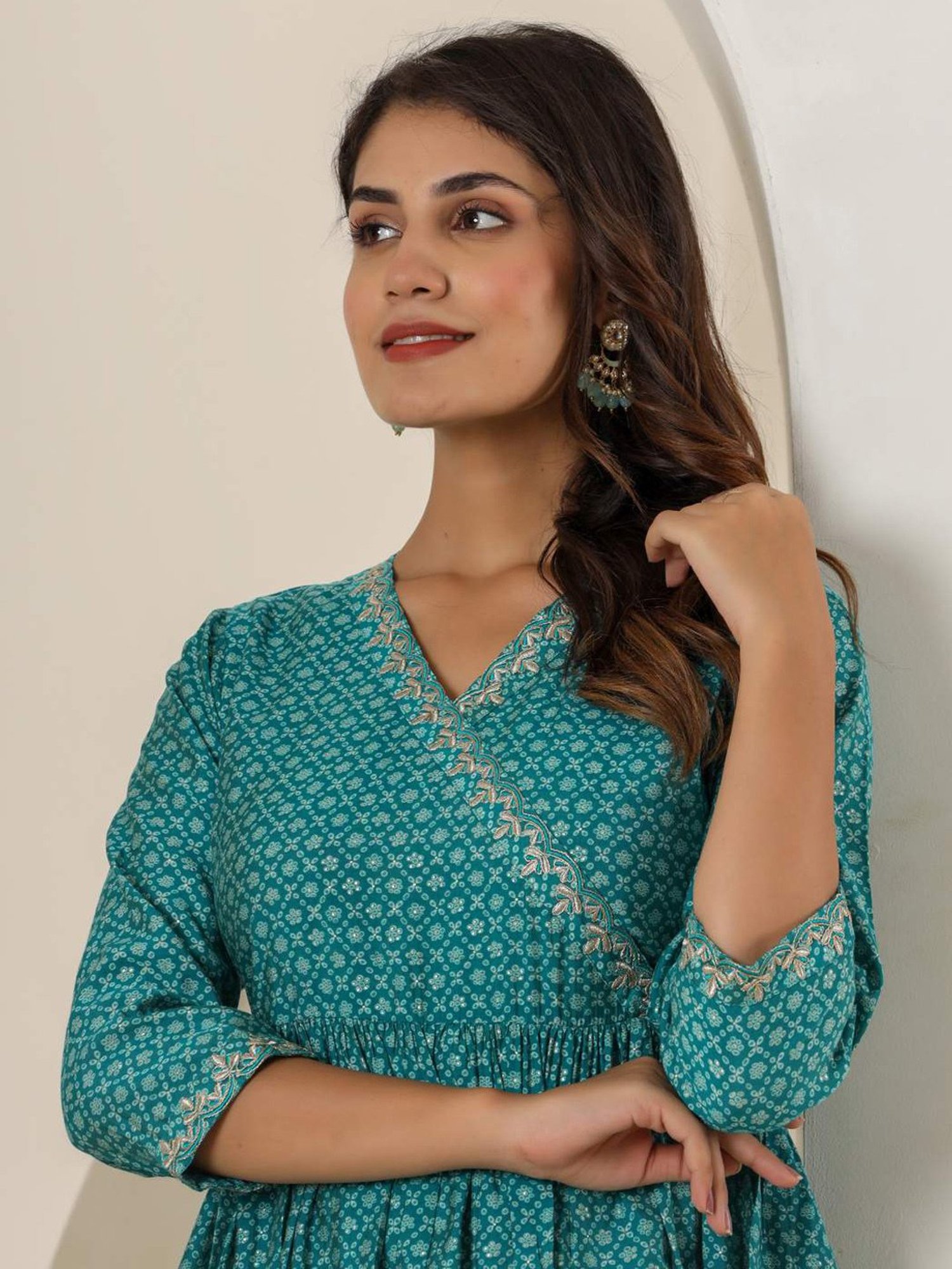 READIPRINT FASHIONS Blue Printed Kurti Sharara Set