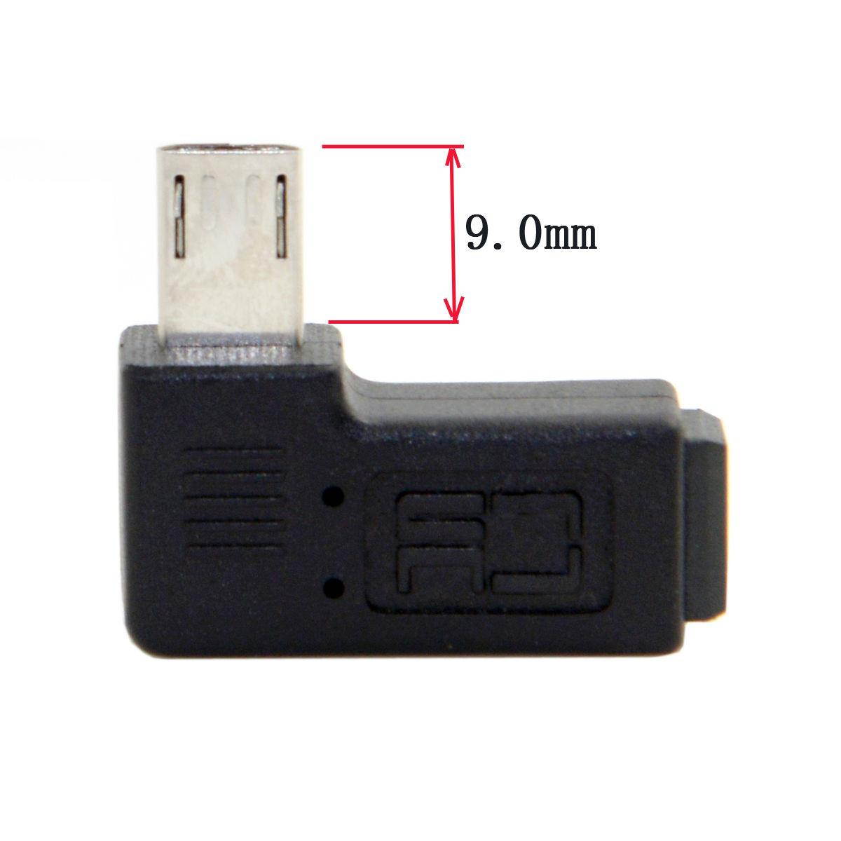 2pcs Left & Right Angled Mini USB 5P Female to Micro USB Male Data Power Adapter