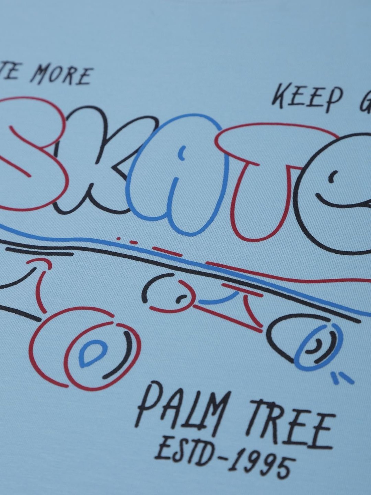 Palm Tree Kids Blue Printed T-Shirt