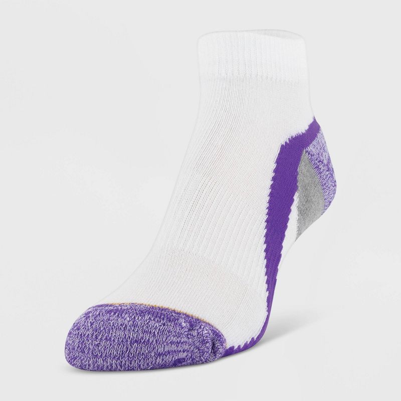 All Pro Women's 6 Pack Aqua Fx Low Cut Athletic Socks - White/Purple 4-10