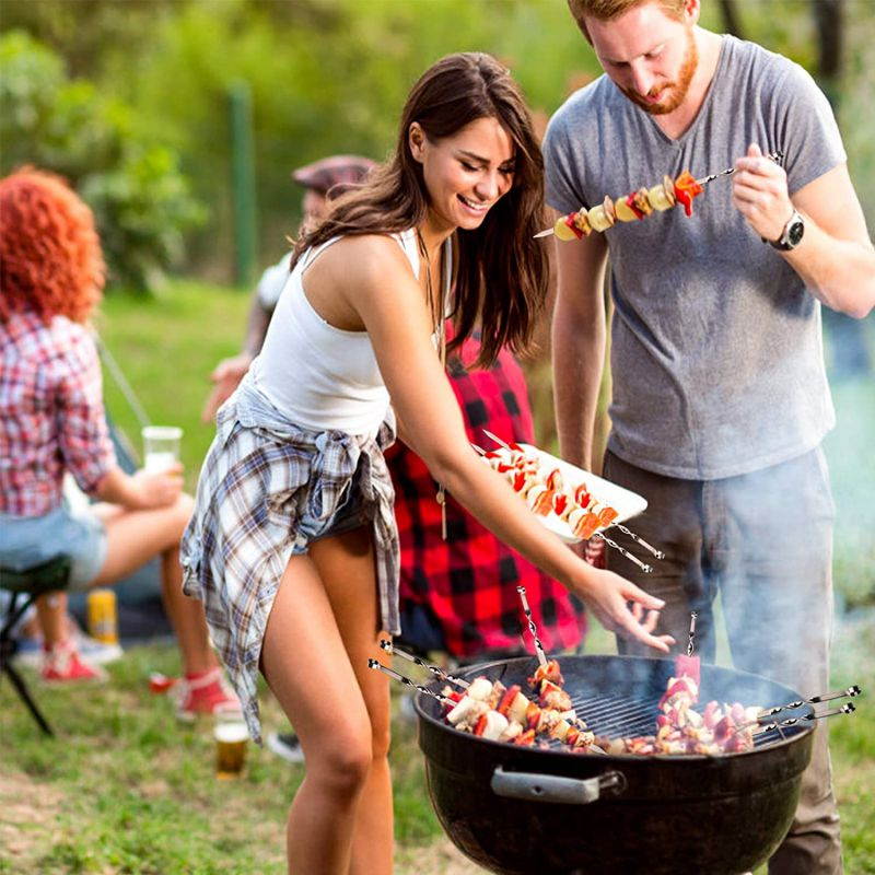 VIBOLA Barbecue Skewers for Grilling,Barbecue,Kabob,Marshmallows,Fruit,Appetiser,Cocktail,Chocolate Fountain,Vegetable,Kitchen,Camping and Party. 17" (16-Pack)