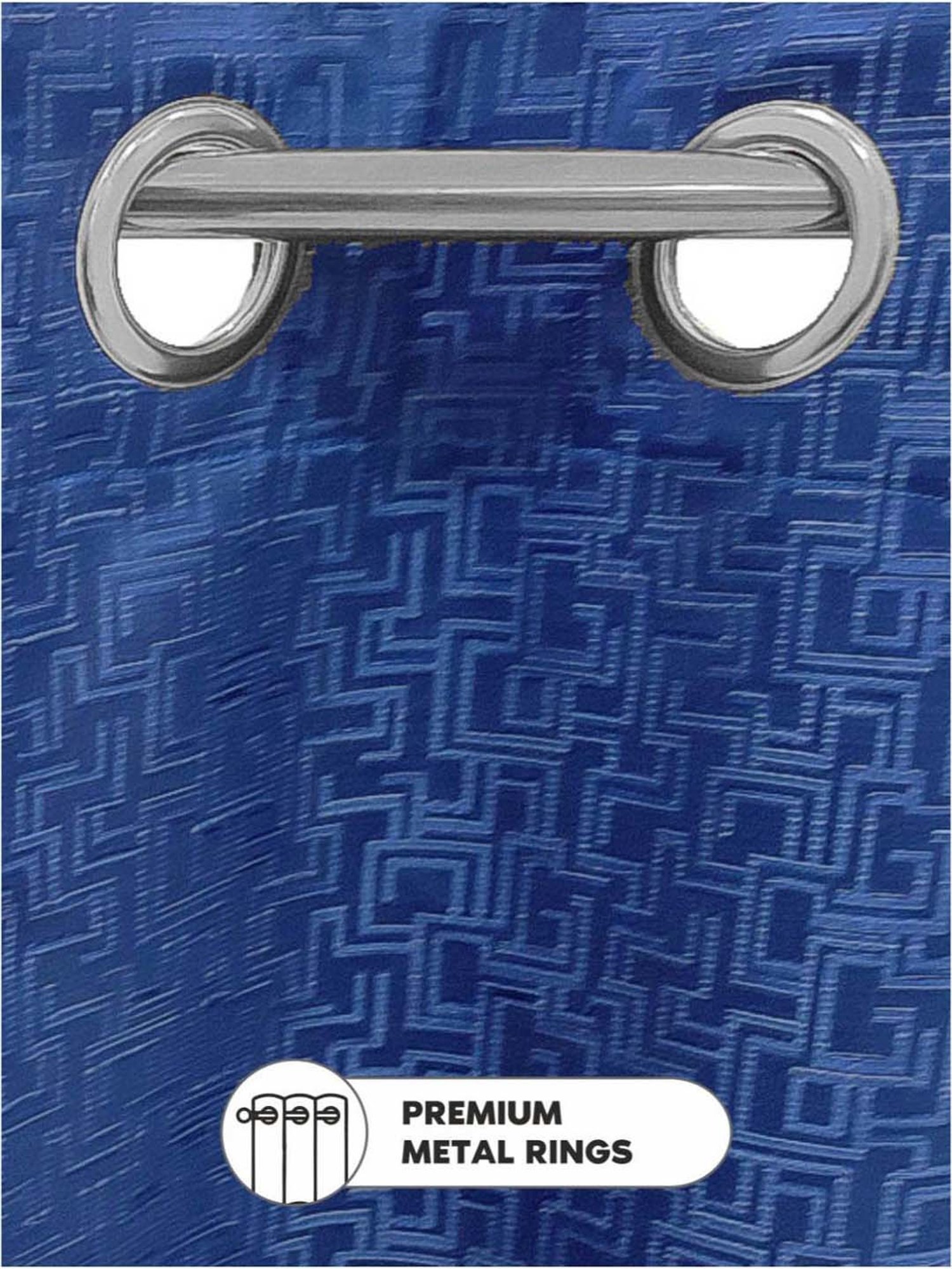 Bianca D`ROMANIO Blue Faux Silk 9 Ft. Long Door Curtain - Set of 2