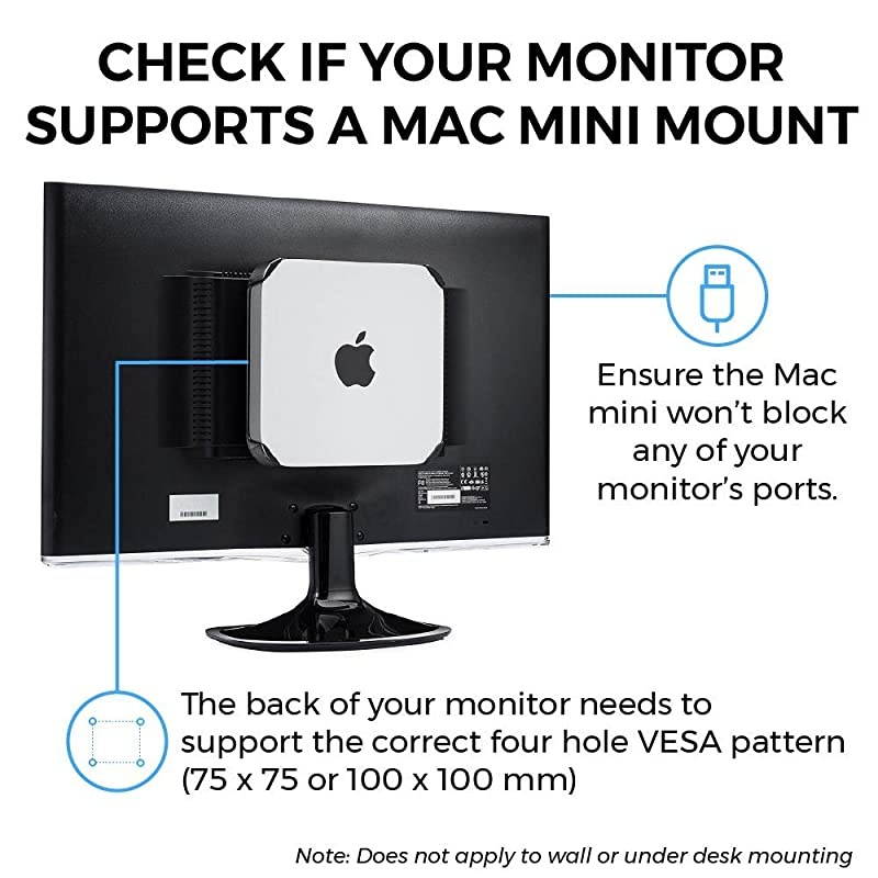 Mac Mini Mount | Custom Mount for The Mac Mini VESA Compatible Wall Mount Under Desk | Patented